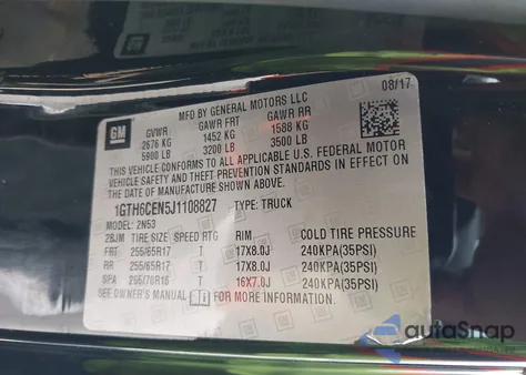 2018 GMC Canyon Sle z USA, uszkodzony, nr VIN 1GTH6CEN5J1108827